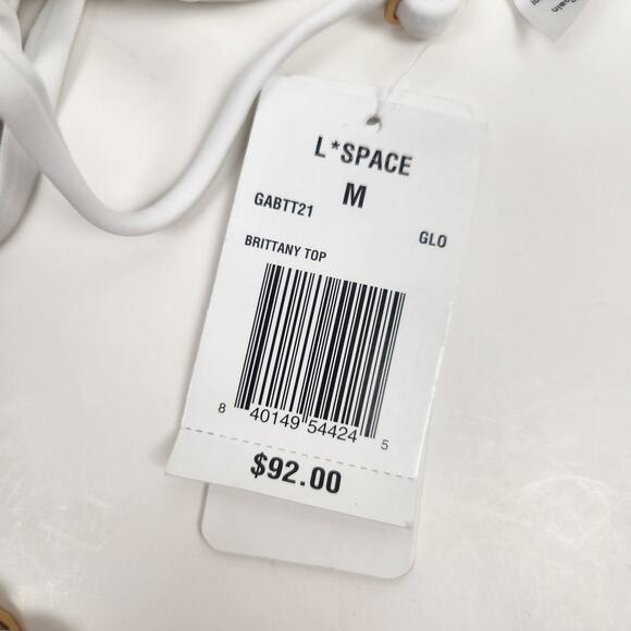 L*Space Brittany Triangle Bikini Top in Opal White Size Medium NWT - Picture 5 of 5